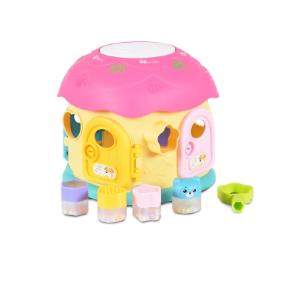 Детски музикален сортер Moni Toys - Fantastic Mushroom House, Розов