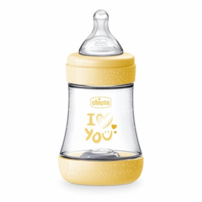 Бебешко шише Chicco - Perfect 5, Жълто, 150 ml