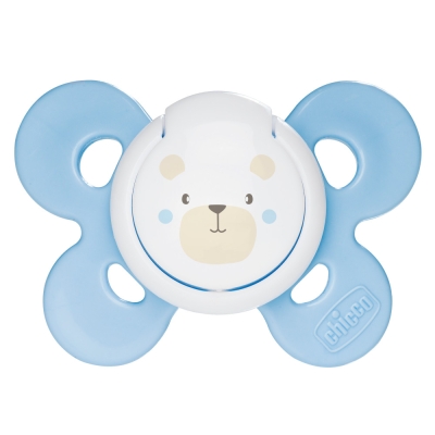 Силиконова залъгалка Chicco - Physio Comfort, Синьо мече, 0-6 m