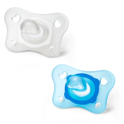 Силиконова залъгалка Chicco - PhysioForma Mini Soft, Момче, 0-2 m, 2 броя