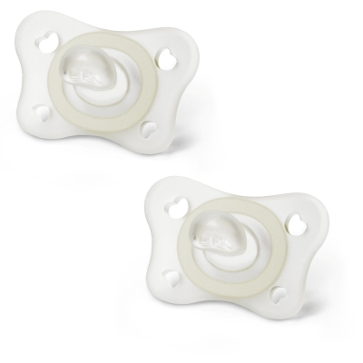 Силиконова залъгалка Chicco - PhysioForma Mini Soft Lumi, 2-6 m, 2 броя