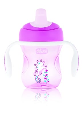 Преходна чаша Chicco - 200 ml, 6м+,  Момиче