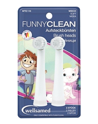 Накрайници за електрическа четка за зъби Wellsamed - Funny clean, 2 броя