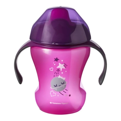 Неразливаща се чаша с мек накрайник Tommee Tippee, Розова, 230 ml, 6 m+