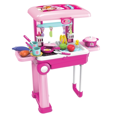 Детска кухня Buba - Little Chef, Куфар, Розова