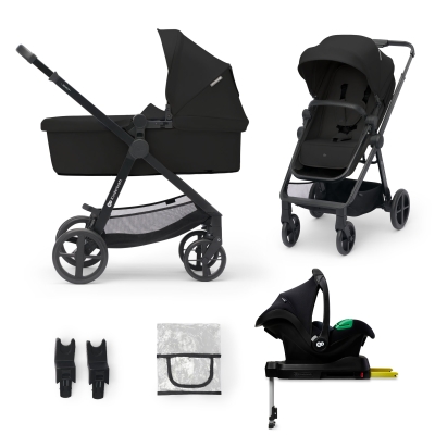 Бебешка количка 4 в 1 Kinderkraft - Newly, Classic Black