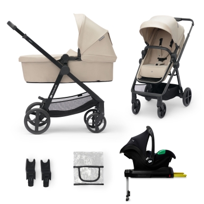 Бебешка количка 4 в 1 Kinderkraft - Newly, Sand Beige