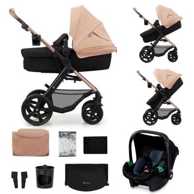 Бебешка количка 3 в 1 KinderKraft - Moov 2, Sand Beige