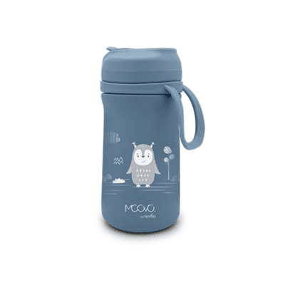 Детски термос със сламка Nuvita - Powder Blue, 350 ml