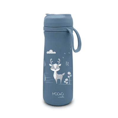 Детски термос със сламка Nuvita - Powder Blue, 500 ml