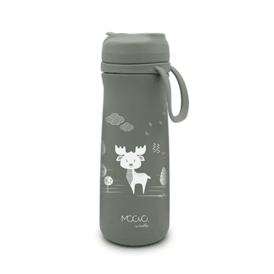 Детски термос със сламка Nuvita - Sage Green, 500 ml