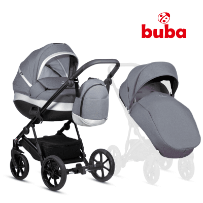 Бебешка количка 2 в 1 Buba - Zaza 2, Dark Grey