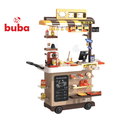 Детска играчка Buba - Количка за Fast Food, Тепаняки грил