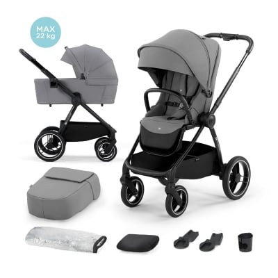 Бебешка количка 2 в 1 Kinderkraft - Nea, Platinium Grey