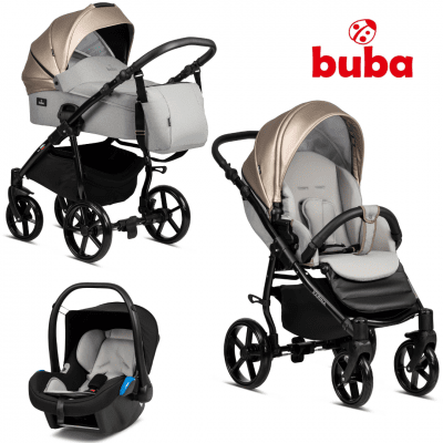 Детска комбинирана количка 3 в 1 Buba - Karina, Warm Grey