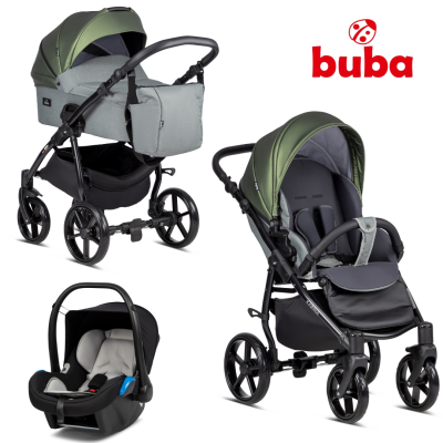 Детска комбинирана количка 3 в 1 Buba - Karina, Olive