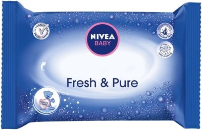 Мокри кърпи с лосион Nivea Baby - Fresh & Pure, 63 броя