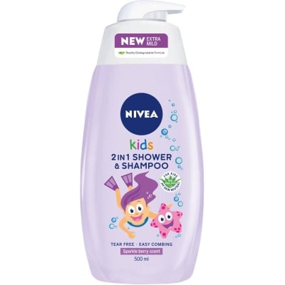 Детски шампоан и душ гел Nivea, момиче, 250 ml
