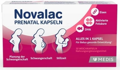 Витамини за бременни Novalac - Prenatal, 30 меки капсули