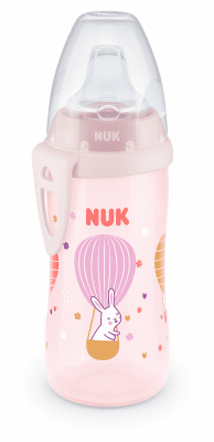 Чаша със силиконов накрайник NUK - Active Cup, 300 ml, 12м+, розова