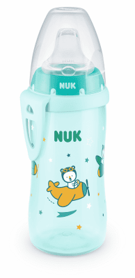 Чаша със силиконов накрайник NUK - Active Cup, 300 ml, 12м+, синя