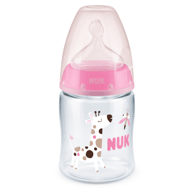 Шише със силиконов биберон Nuk - First Choice, TC, 150 ml, Розово