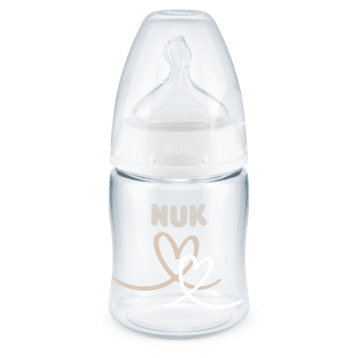 Шише със силиконов биберон Nuk - First Choice, TC, 150 ml, Бяло