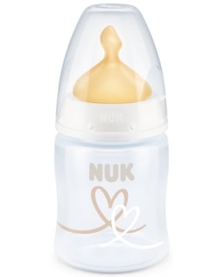 Шише Nuk First Choice - Temperature control, с каучуков биберон, 150 ml, Бяло