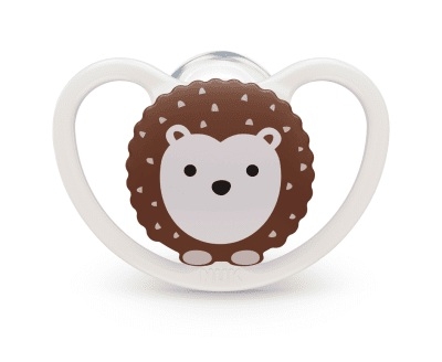 Силиконова залъгалка NUK - Space, Лъв с кутия за стерилизиране, 0-6 m