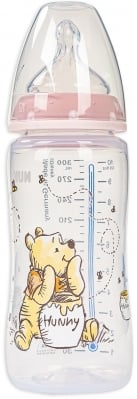 Шише NUK - First Choice, РР, Temperature control, 300 ml, силиконов биберон 0-6м, розово