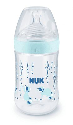Шише NUK - Nature Sense, Temperature Control, РР, 260 ml, силиконов биберон M, синьо