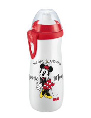 Шише NUK - Sports cup, Mickey, 450 ml, 24+ месеца, бяло с червено