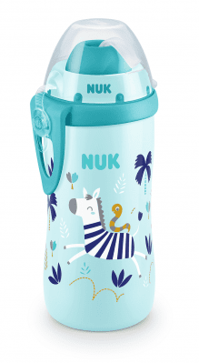 Чаша NUK - Flexi Cup, със сламка, 12+ месеца, Chameleon, синя