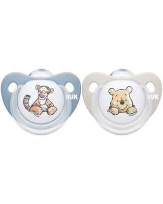 Силиконови залъгалки NUK - Disney, Мечо Пух , 0-6 месеца, за момче, 2 броя