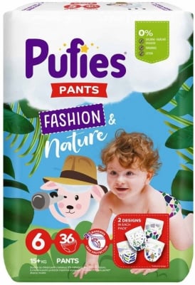 Пелени гащи Pufies Fashion & Nature 6, 36 броя