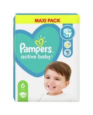 Бебешки пелени Pampers - Active baby 6, 44 броя