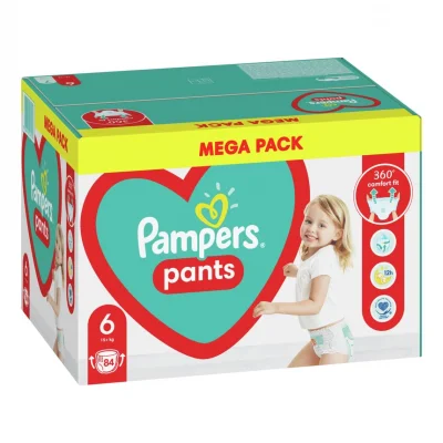 Бебешки пелени гащи Pampers 6, XL, 84 броя