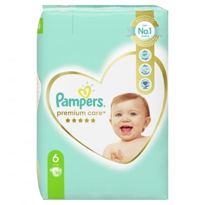Бебешки пелени Pampers - Premium Care 6, 38 броя