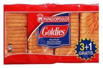 Пшенични сухари Papadopoulos - Goldies 3+1, 510 g