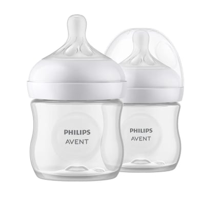 Комплект 2 броя шишета за хранене Philips Natural Response, 125 ml - с биберон със сила на потока 2, 0м+