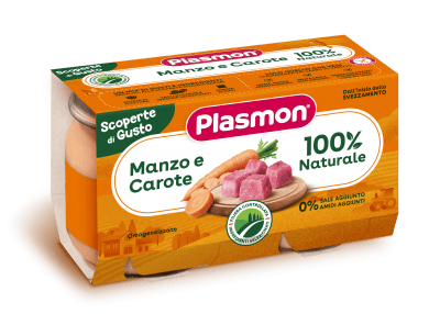 Пюре Plasmon - Говеждо и моркови, 2 х 120 g