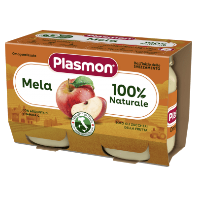 Плодово пюре Plasmon - Ябълка, 2 х 104 g