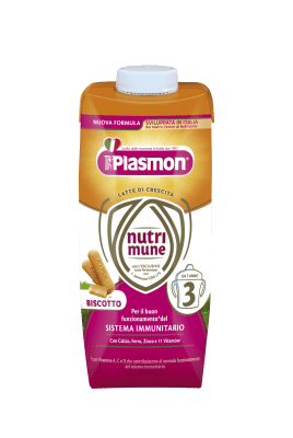 Мляко за деца Plasmon - Nutrimune 3, течна формула, с бишкоти, 500 ml