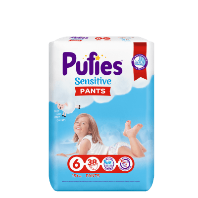 Пелени гащи Pufies Pants Sensitive Extra Large 6, 38 броя