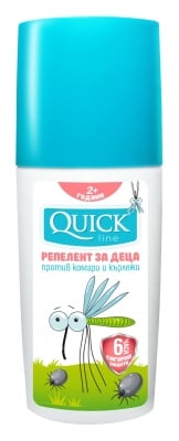 Репелент за деца против комари и кърлежи Quickline, 100 ml