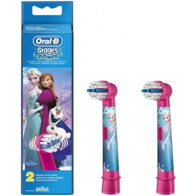 Накрайници за електрическа четка за зъби Oral-B - Stages Power, Frozen, 2 броя