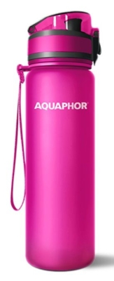 Филтрираща бутилка за вода Aquaphor - City, 0.5 l, Розова