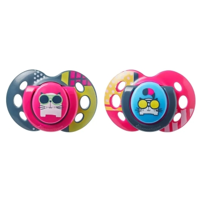 Ортодонтични залъгалки Tommee Tippee - Fun Style, 18-36 m, 2 броя, Котки