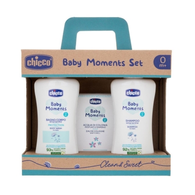Комплект 3 в 1 Chicco Baby Moments - Шампоан, крем при подсичане и пяна