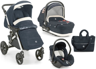 Комплект за детска количка 3 в 1 Cam - Тоp, без шаси, цвят син